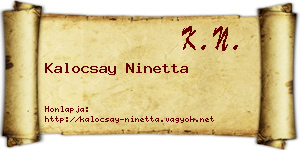 Kalocsay Ninetta névjegykártya